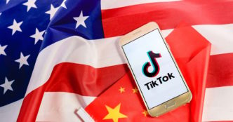 TikTok US China Flags