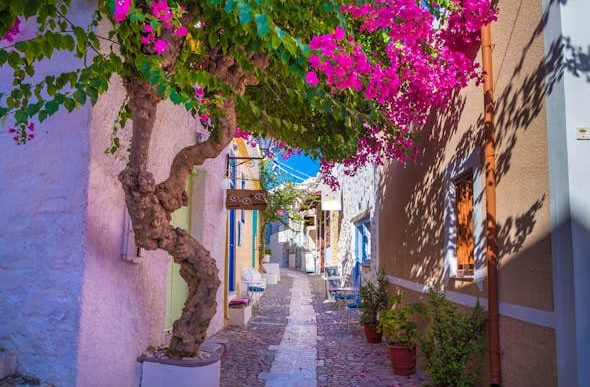 paved alley way on Syros