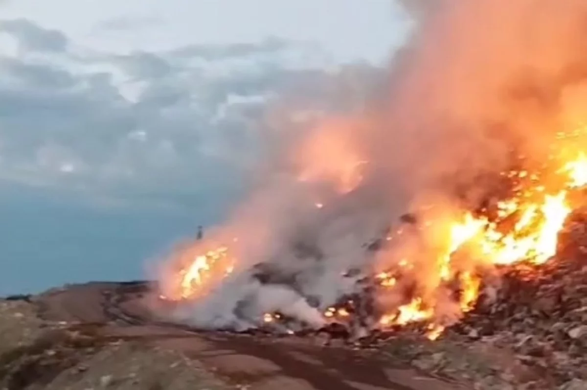 В Новороссийске происходит пожар на свалке площадью около 2 тысяч квадратных метров