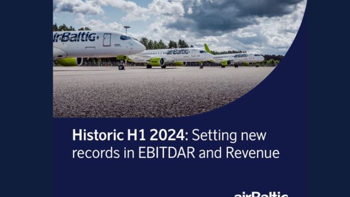 Рекордные показатели первого полугодия 2024 года для airBaltic