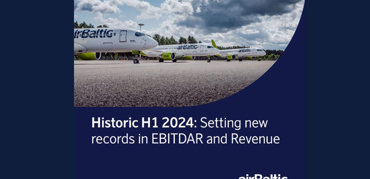 Рекордные показатели первого полугодия 2024 года для airBaltic