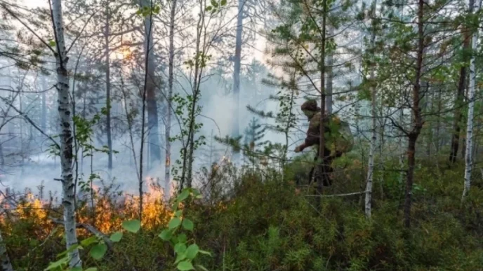 МЧС поделилось видео ликвидации масштабного лесного пожара в Крыму