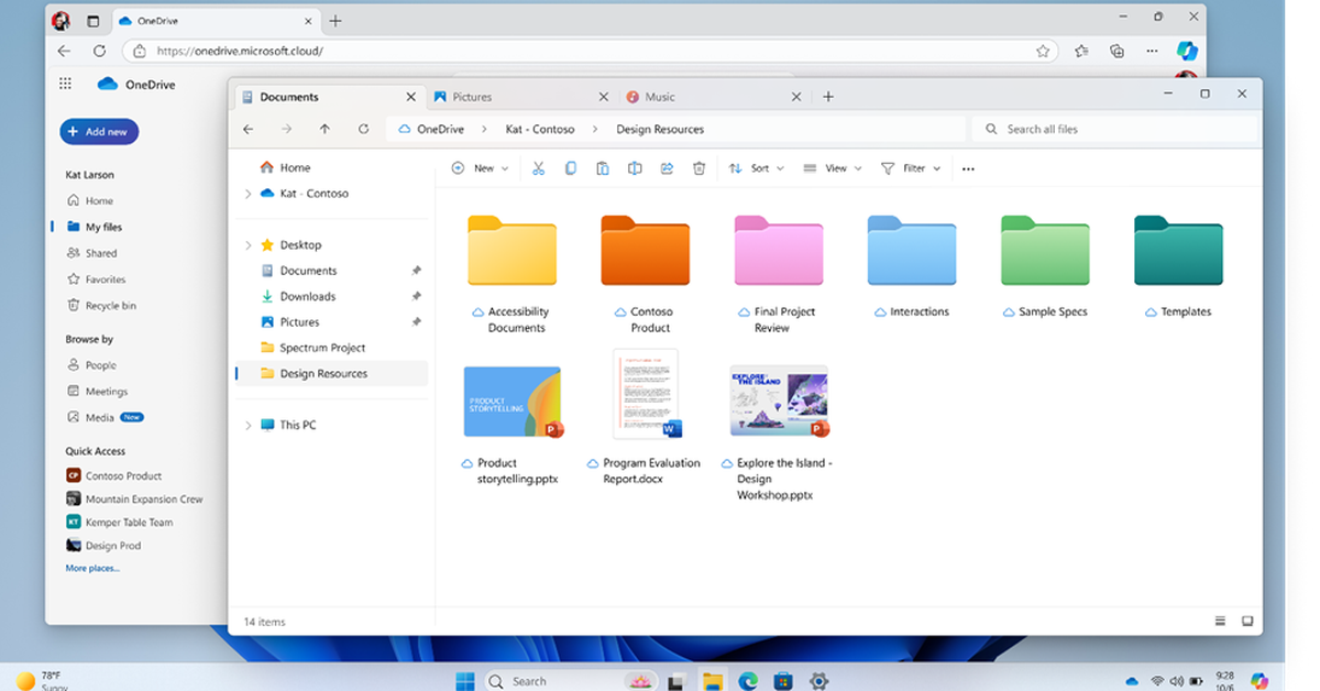 OneDrive получит обновленное мобильное приложение, улучшенный поиск и цветные папки в Проводнике.