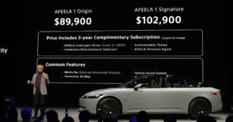 Электромобиль Afeela от Sony и Honda будет продаваться по цене от 89,900 долларов.